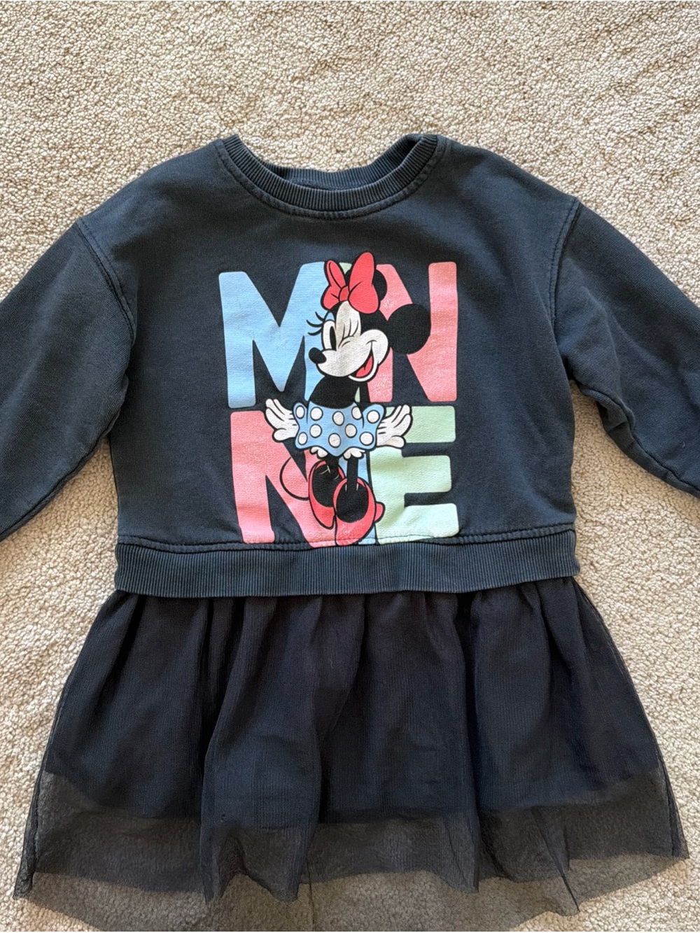 Zara Girls' Minnie Sweatshirt Tulle Dress Size 3 Years
